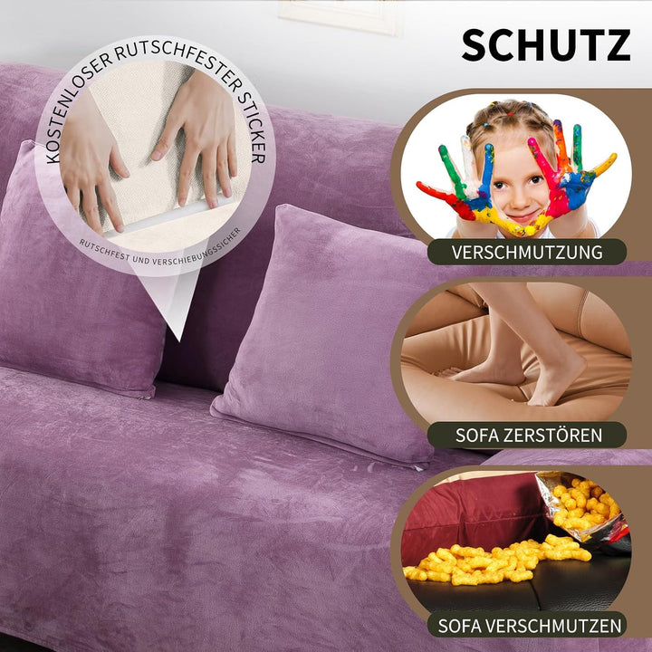PETCUTE Sesselbezüge Elastische Sesselbezüge Dicke Sofabezüge Sofabezüge Helles Lila 1 Sitzer Helles