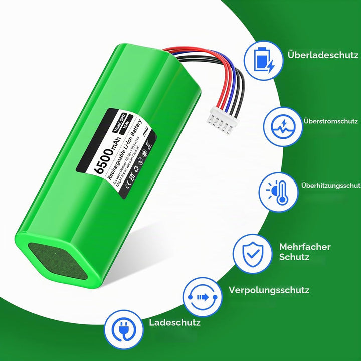 CITYORK 14.4V/ 6500mAh Ersatz Akku für Ecovacs Deebot T30/T30S T50/T50+ Omni/Plus/Pro, für Ecovacs D