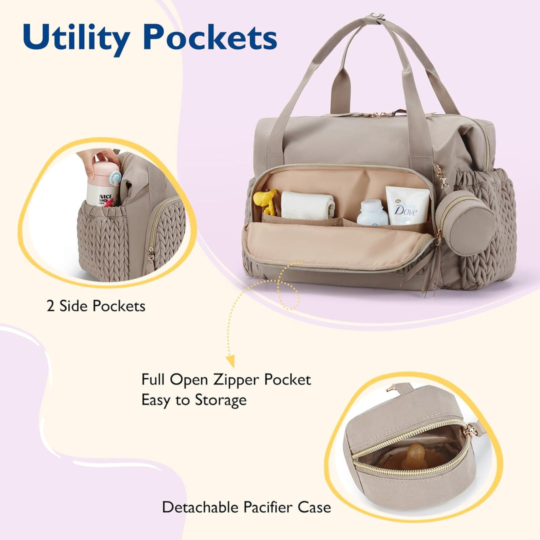 mommore Wickeltasche, geräumige Reise-Wickeltasche, Kliniktasche für die Geburt, Babytasche mit Schn