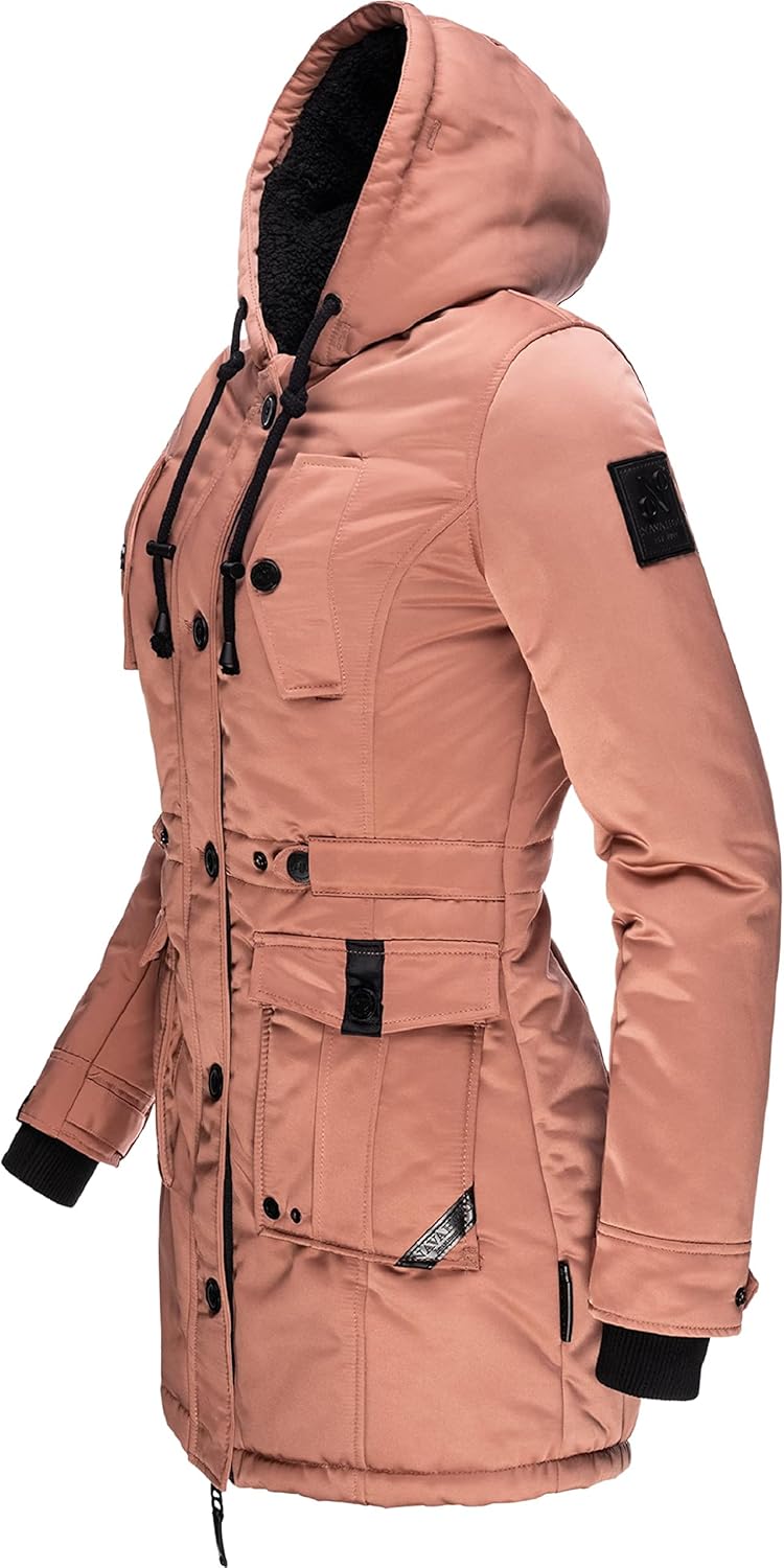Navahoo Damen warmer Winterparka mit Kapuze Luluna Prc XS-XXL XS Terracotta, XS Terracotta
