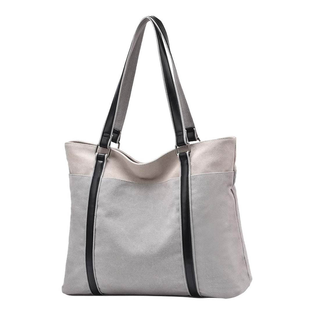 PORRASSO Damen Handtasche Gross Schultertasche Casual Shopper Leinwand Strandtasche für Büro Schule