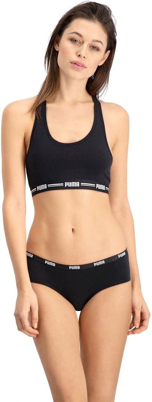 PUMA Damen Hipster Unterwäsche (3er Pack) L Schwarz, L Schwarz