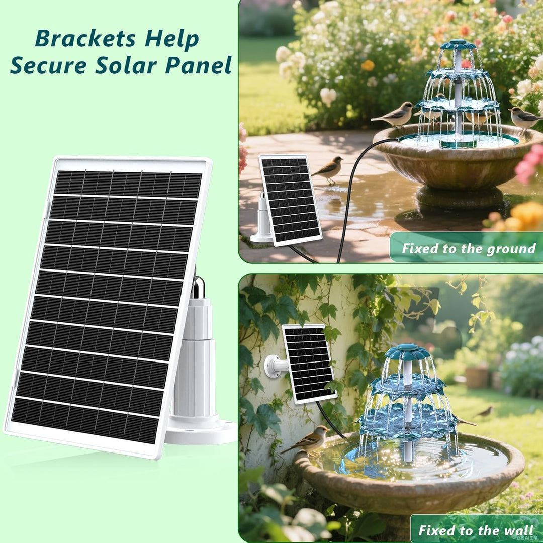 AISITIN DIY Brunnen,Vogeltränke Sets mit 6,5W Solar Springbrunnen, 3 Stufige Vogelfütterer für Draus