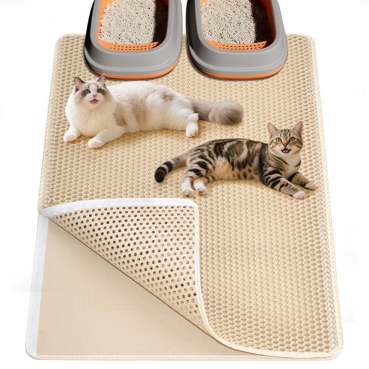 Ycozy Extra Grosse Katzenklo Matte 90 X 60 cm Katzenstreu Matte für Mehrere Katzentoiletten Grosse W