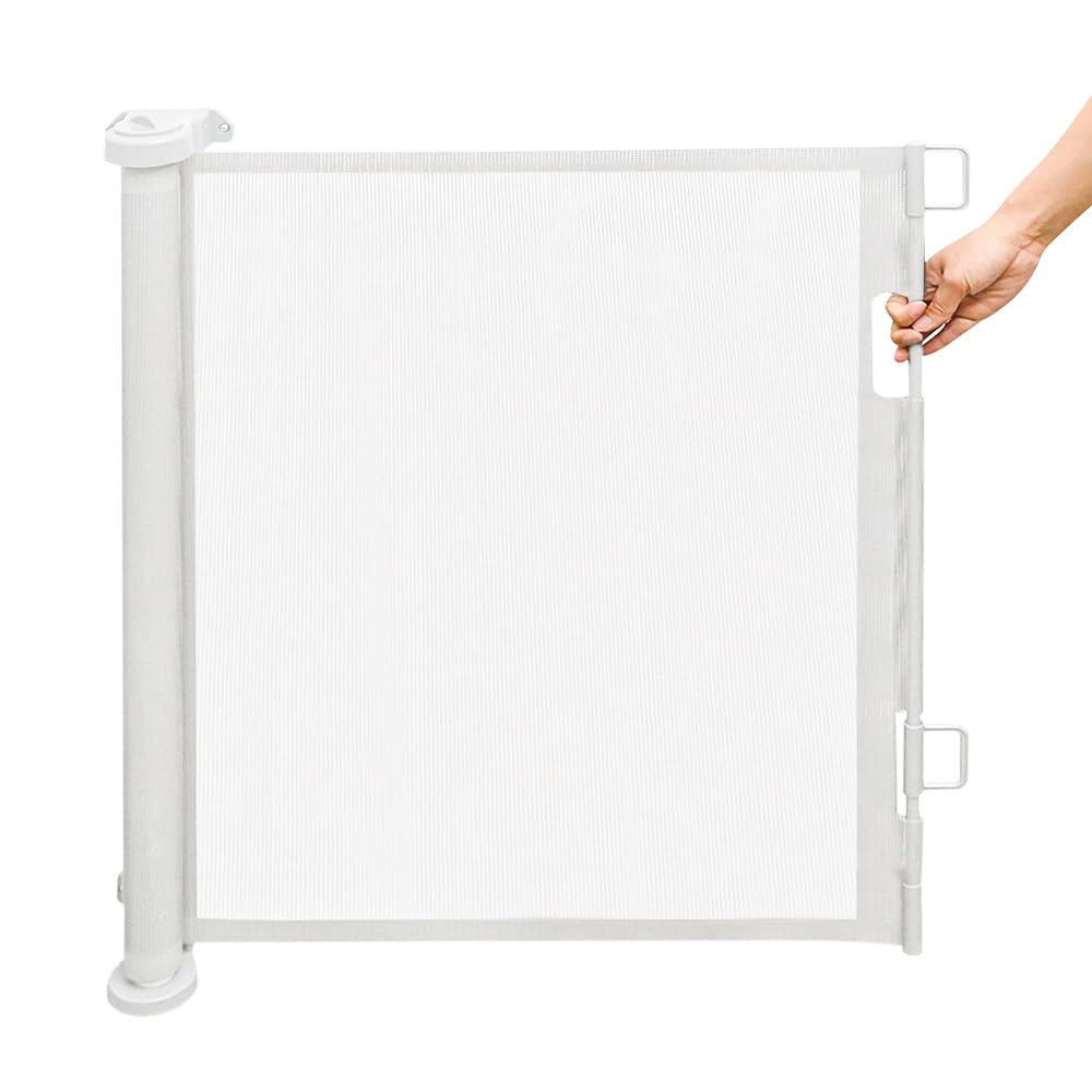 0-180cm Baby Absperrgitter, Treppenschutzgitter Ausziehbare mit Katzenklappe, Türschutzgitter, Einzi