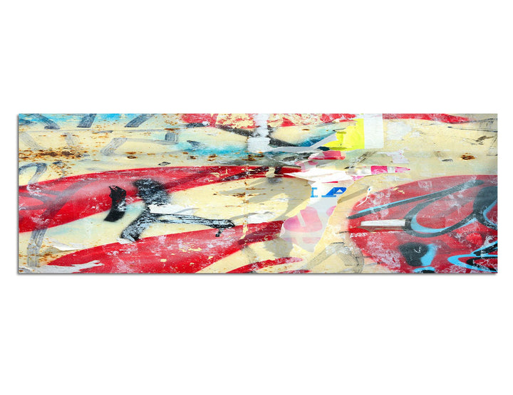 Paul Sinus Art Panoramabild auf Leinwand und Keilrahmen 120x40cm Poster Graffiti Grunge abstrakt bun