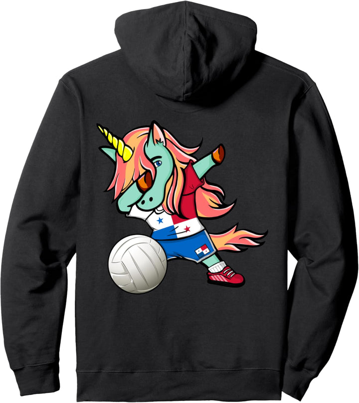 Dabbing Einhorn Panama Volleyball - Panamaische Flagge Sport Pullover Hoodie