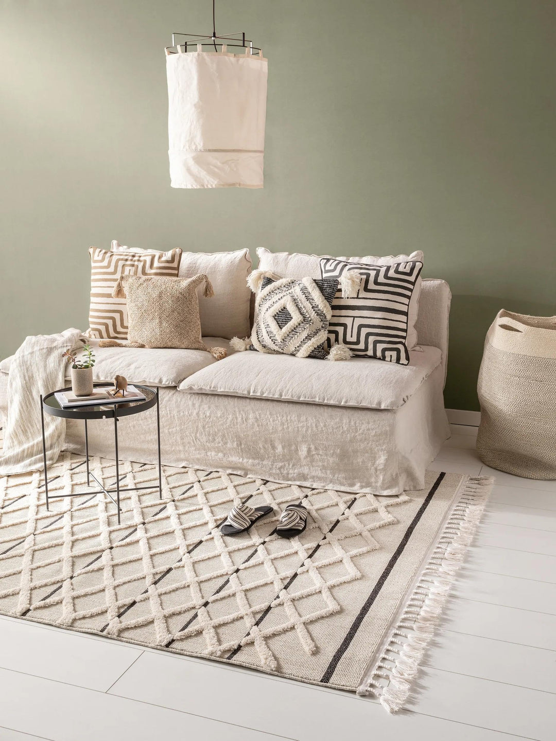 benuta TRENDS Kurzflor Teppich OYO Cream 80x150 cm - Moderner Teppich für Wohnzimmer 80 cm x 150 cm
