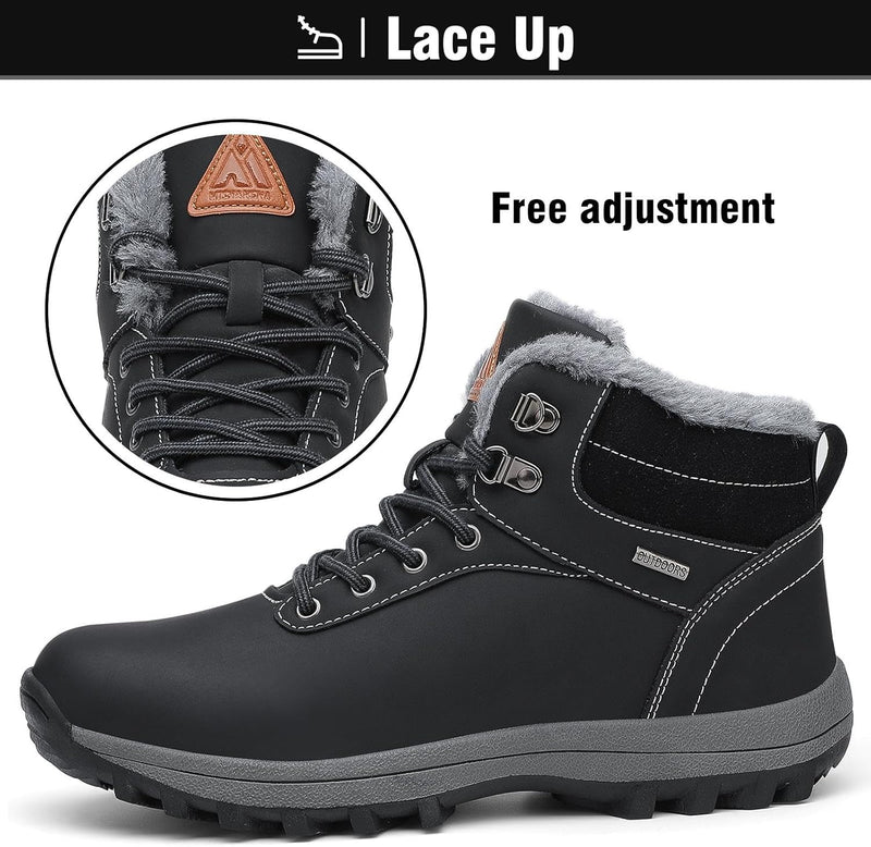 Mishansha Winterschuhe Herren Gefüttert Winterstiefel Damen Warm Winterboots Wasserfeste 37 EU Schwa