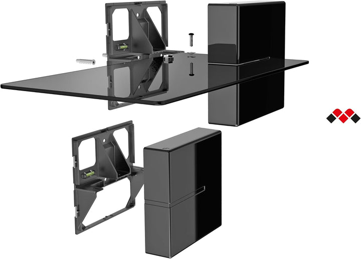 Meliconi 480522 Ghost Cubes Shelf White Stapelbare Kabelkanal mit Regalen aus Glas weiss Weiss Shelf
