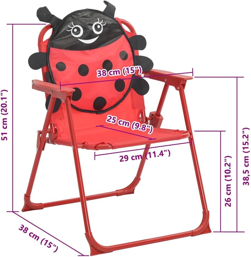 vidaXL Kinder Sitzgruppe Sitzgarnitur Gartenmöbel Tisch 2 Stühle Sonnenschirm Rot, Rot