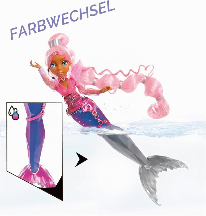 Mermaze Mermaidz - HARMONIQUE - Meerjungfrauen Puppe mit Farbwechsel & Hellrosa Haar - Inklusive Out