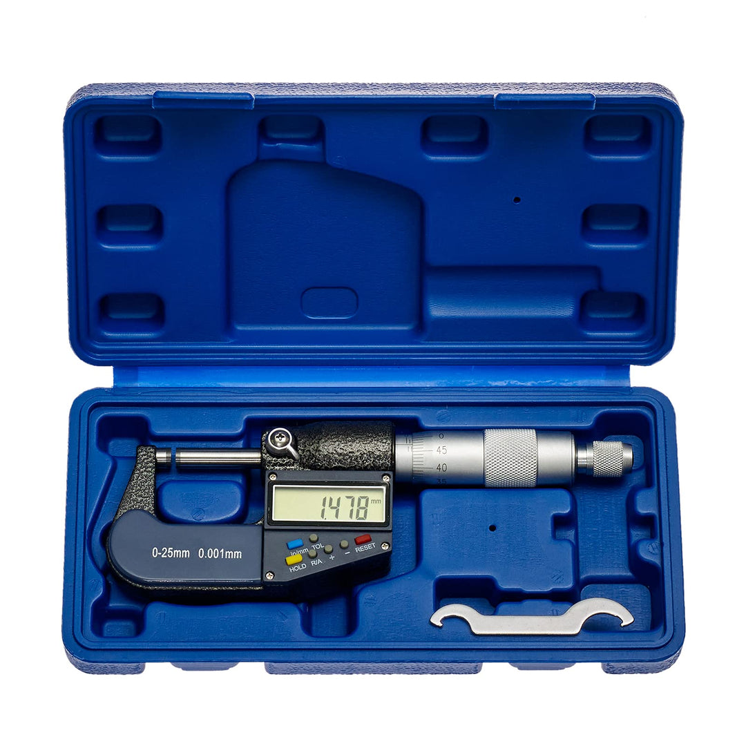 WABECO Digitale Mikrometerschraube 0-25 mm Mikrometer Bügelmessschraube