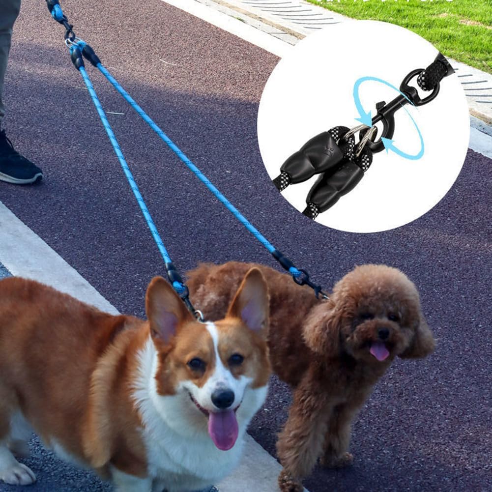 Hundeleinen, 4 in 1 No Tangles Abnehmbares Nylon-Zugseil 4-Wege-Hundeleine für Hunde Katzen im Freie