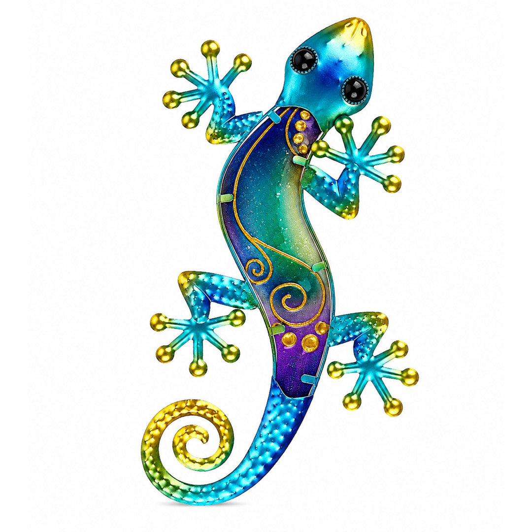 Dexlyn Metall Gecko Gartendeko Outdoor Salamander Lizard Wanddekoration Eidechse Skulptur Hängende 2