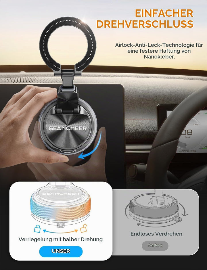 SEANCHEER S-68 Abnehmbare 2-in-1 Handyhalterung Auto für MagSafe