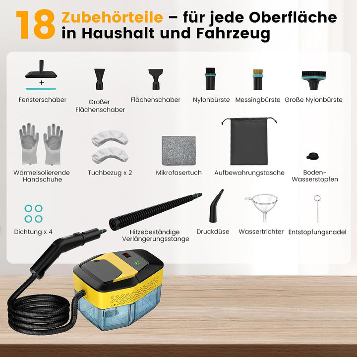 Granarbol 1800ml-2500W Dampfreiniger, 8s Heizung 275°F/145°C Entfernt Fett | Handdampfreiniger Tests