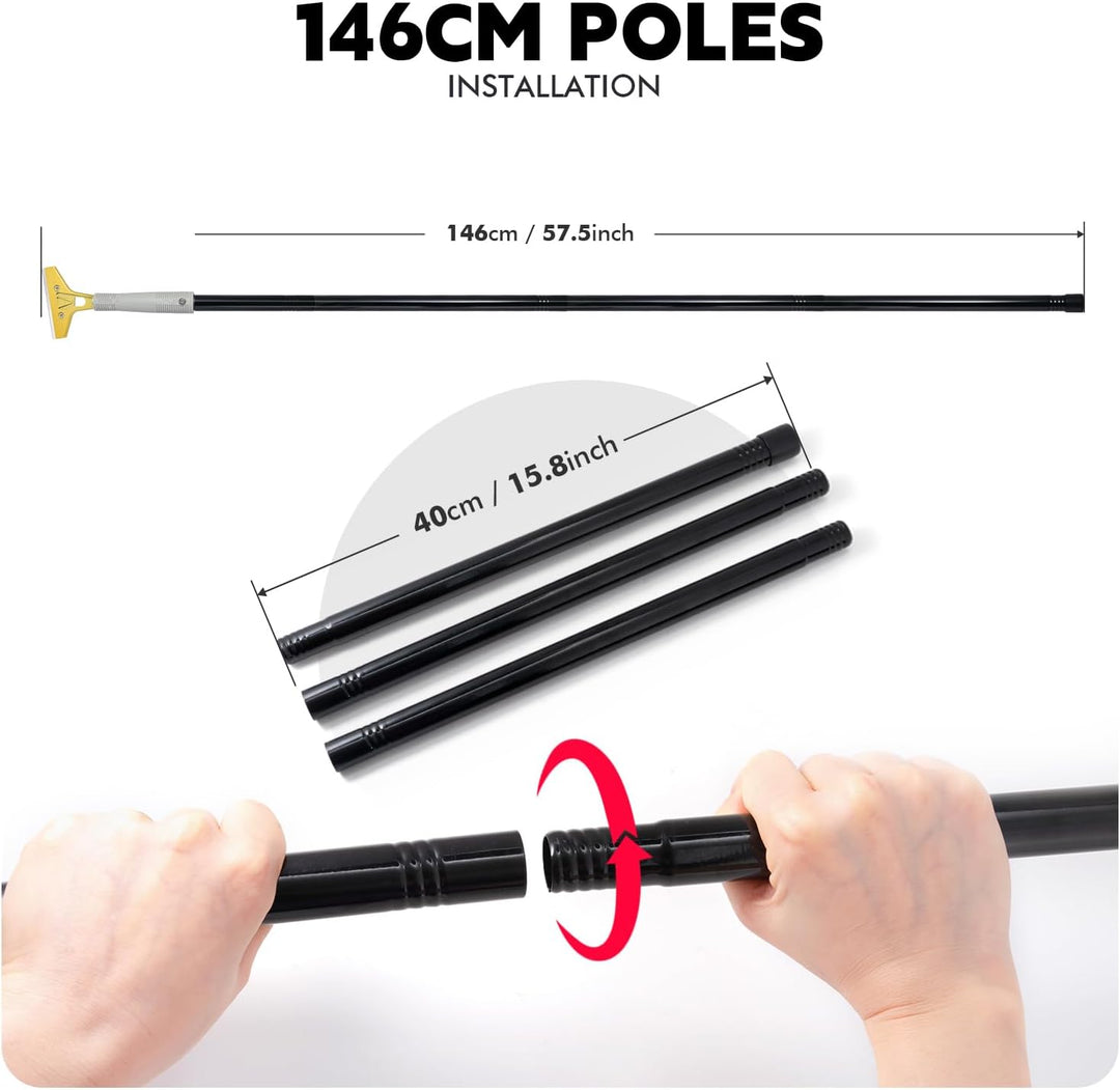 FOSHIO LangGriff Tapetenentferner 4" Schaber mit 20PCS Klinge Tapetenschaber Und 150cm Verlängerungs