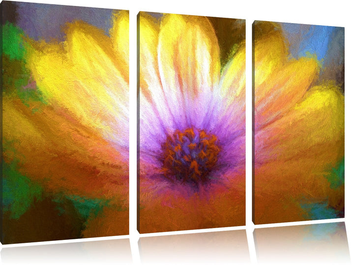 aussergewöhnliche Blume NewArt 3-Teiler Leinwandbild 120x80 Bild auf Leinwand, XXL riesige Bilder fe