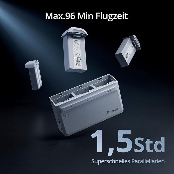 Potensic ATOM GPS Drohne mit 4K Kamera&3-Achsen-Gimbal, C0, Unter 249g, 3 Akkus 96 Min.Flugzeit, 6KM