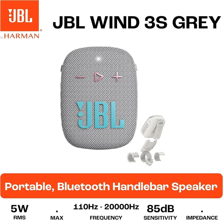 JBL Wind 3S Fahrrad Lautsprecher – IP67, Bluetooth 5.0, USB-C | 5 W RMS, 1,75" Treiber, 110 Hz–20 kH