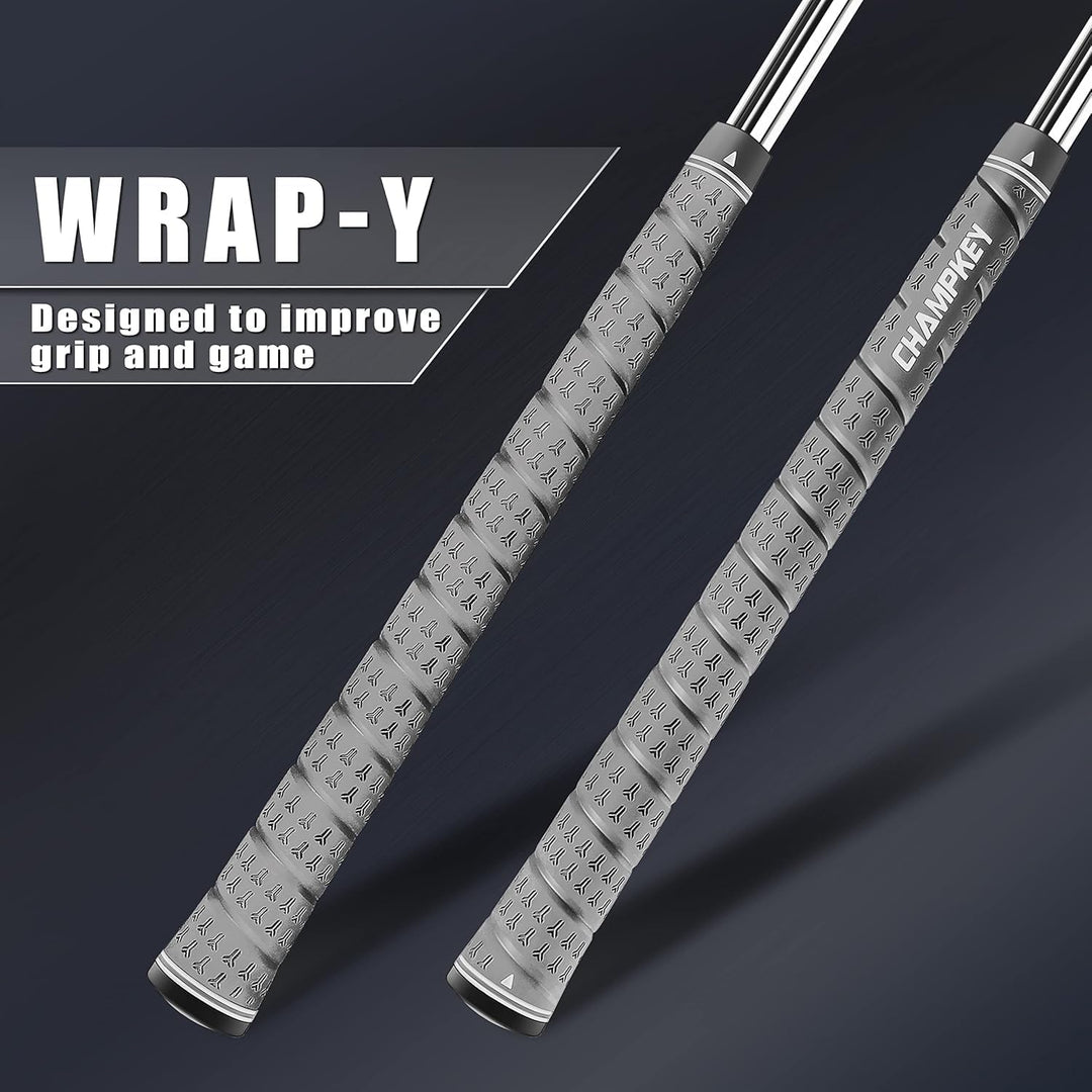 CHAMPKEY WRAP-Y Gummi-Golfgriffe, 13 Stück, mit allen Reparatur-Sets – hohe Rückmeldung und Traktion