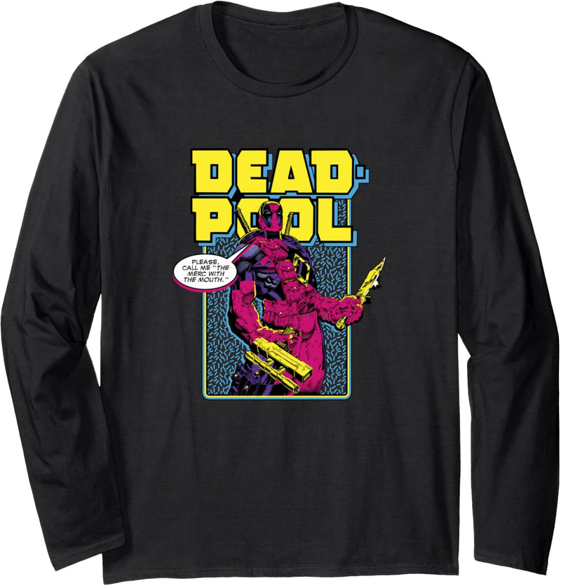 Marvel Deadpool 30th Call Me The Merc With The Mouth Langarmshirt