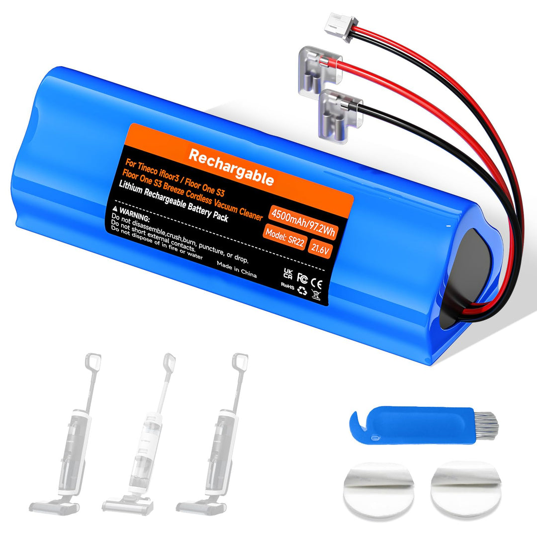 4500mAh/21,6V Nass-Trockensauger Akku für Tineco Floor ONE S3, Floor ONE S3 Breeze Cordless Wet Dry