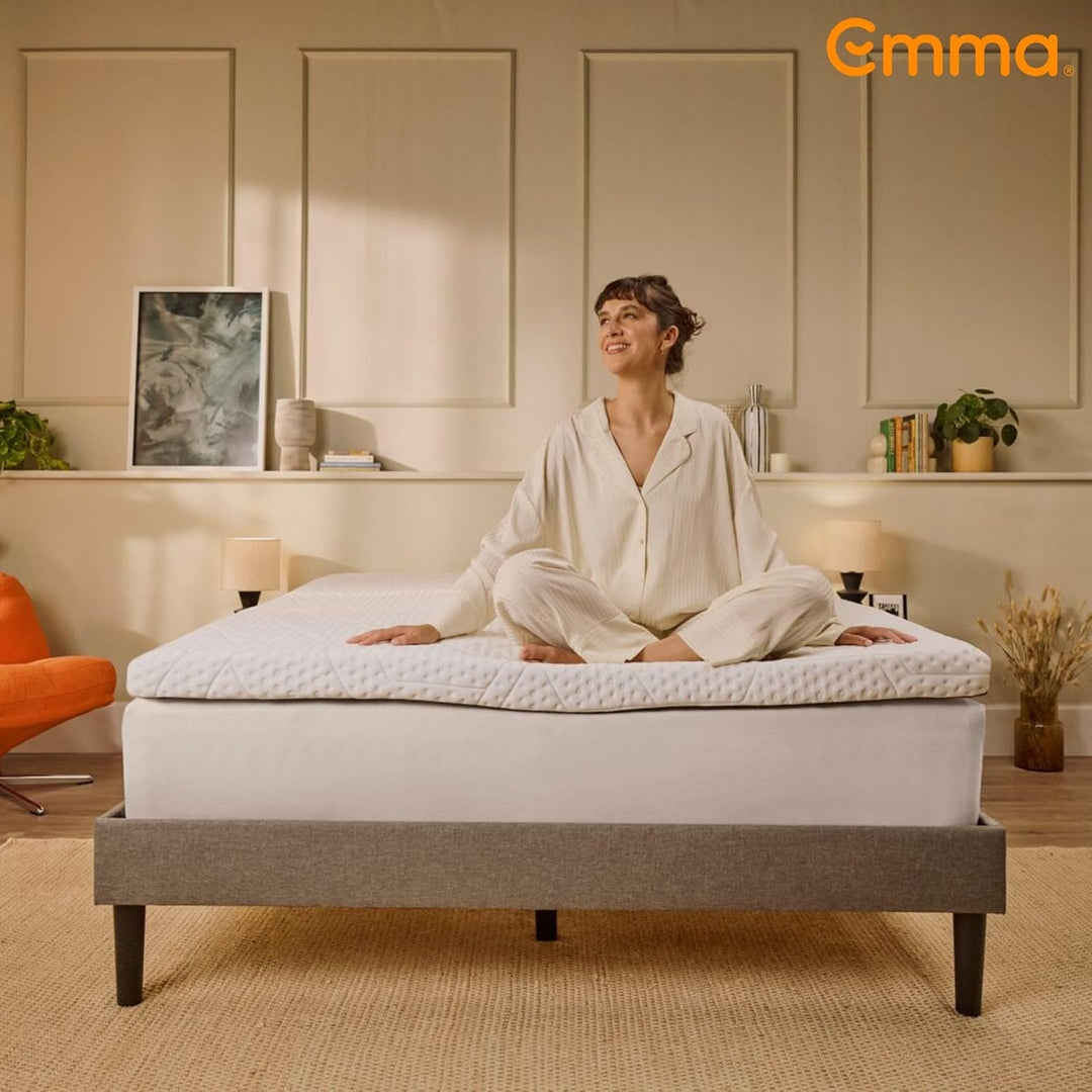 Emma Premium-Matratzenauflage 90 x 200 cm, 8 cm | 2 temperaturausgleichende &amp; Feste Schichten | HRX-