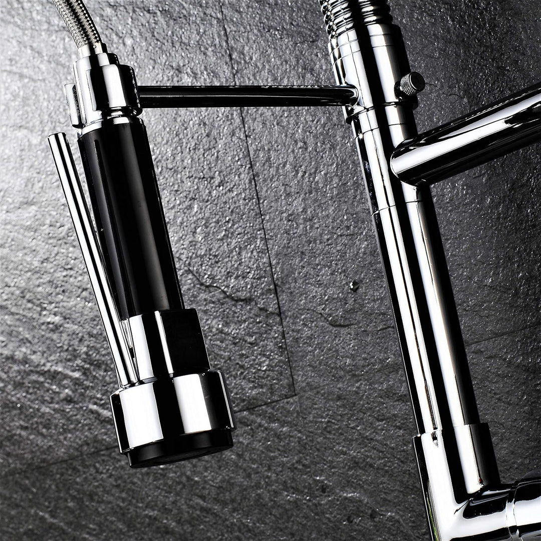 Gastro Profi Spültisch Küche Armatur Mischbatterie Wasserhahn Brause Spiralfeder Ausziehbar Glanz/Ch
