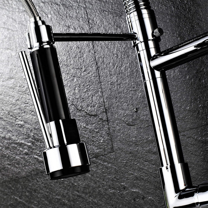 Gastro Profi Spültisch Küche Armatur Mischbatterie Wasserhahn Brause Spiralfeder Ausziehbar Glanz/Ch