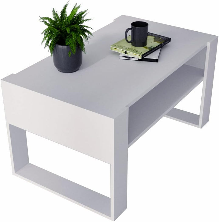 MRBLS Couchtisch – modernes rustikales Design – Wohnzimmer-Tisch Beistelltisch Kaffeetisch Sofatisch