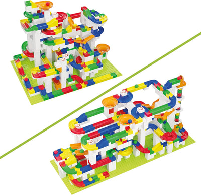 Hubelino mega (585-teilig), 420633 & 420329 Kugelbahn Grundplatte 560 Noppen Blau, kompatibel Bundle