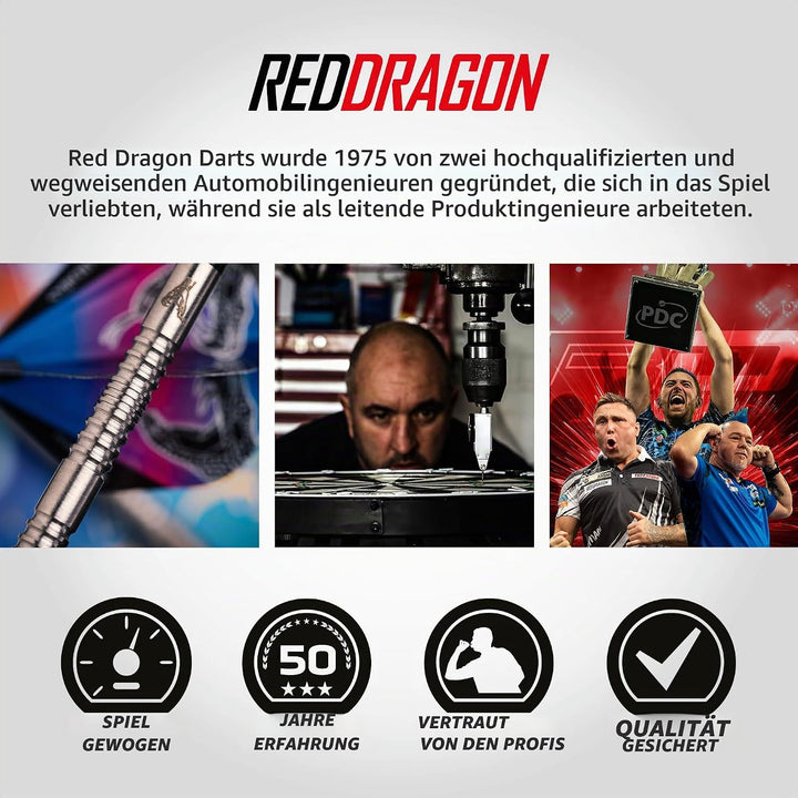 RED DRAGON Peter Wright Snakebite Euro 11: 20g oder 24g Tungsten Darts mit Flights und Schäfte 24.0