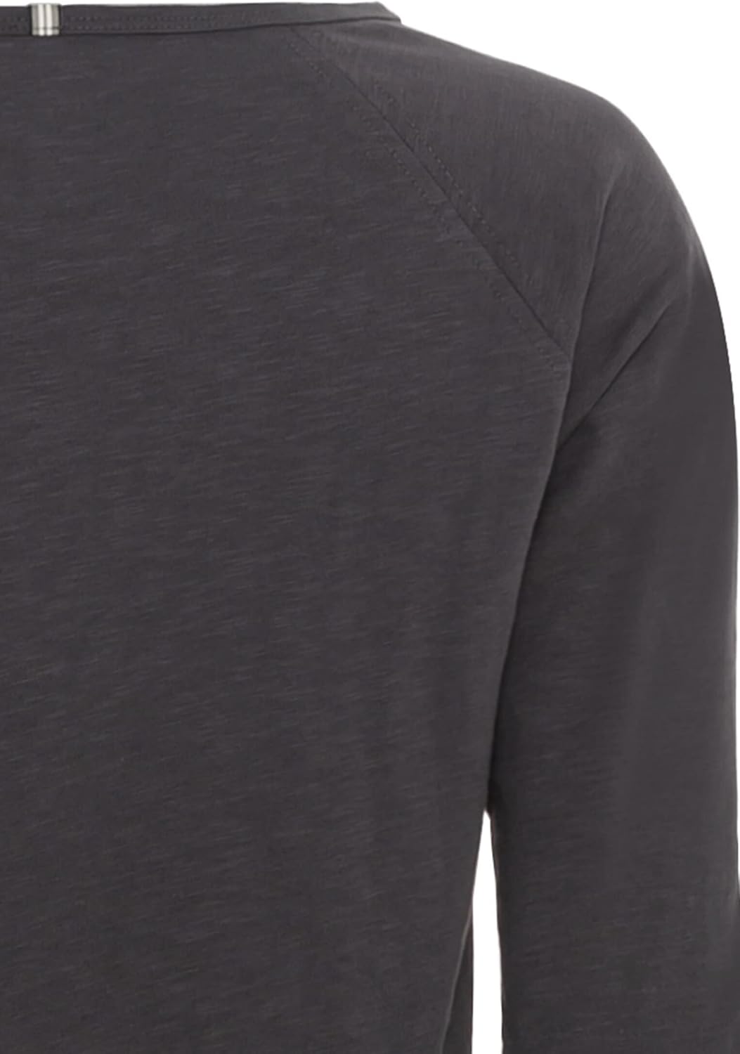 camel active Damen Basic Langarm T-Shirt mit Rundhalsausschnitt aus Reiner Baumwolle, Dunkelgrau