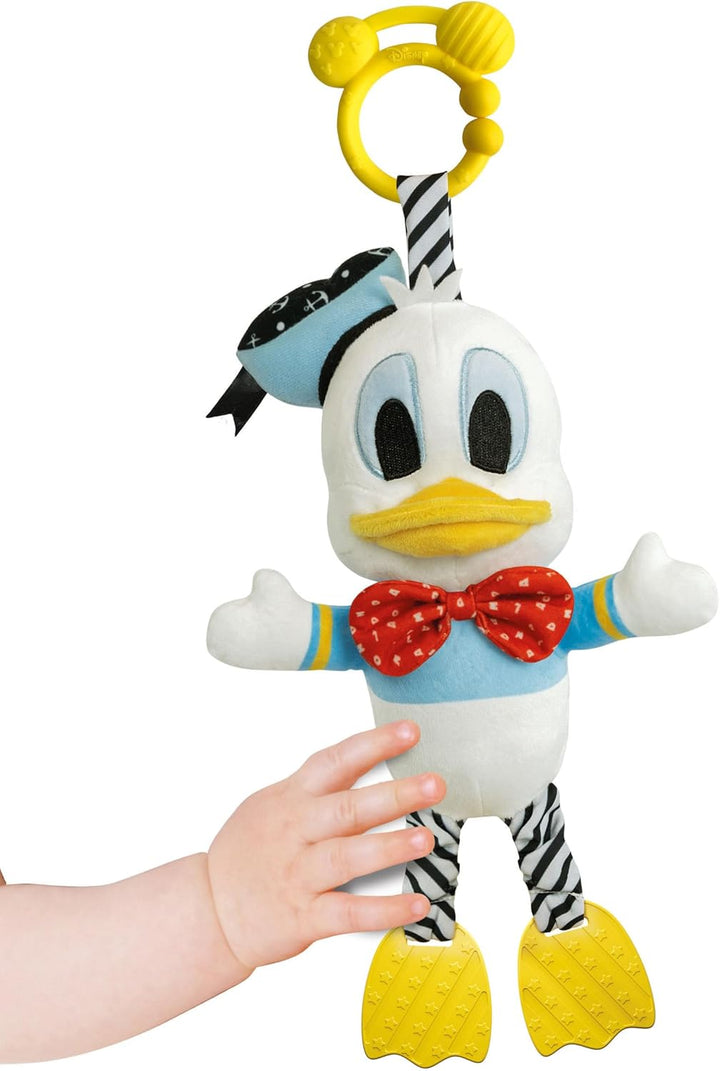 Clementoni Disney Baby Donald - Erste Aktivitäten Plüsch, Interaktives Kuscheltier mit Rassel, Quiet