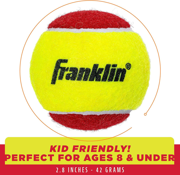 Franklin Sports Drucklose Tennisbälle, offizielle Grösse, Niederdruck-Tennisbälle, ideal für Trainin