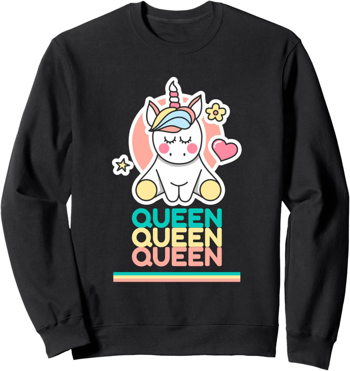 Mutter Tochter Partnerlook Einhorn Queen Partner Outfit Sweatshirt