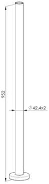 Edelstahl V2 A Treppen Geländer Balkon Pfosten Stütze Steher Handlauf Rundrohr Treppe Rohr (100 cm),