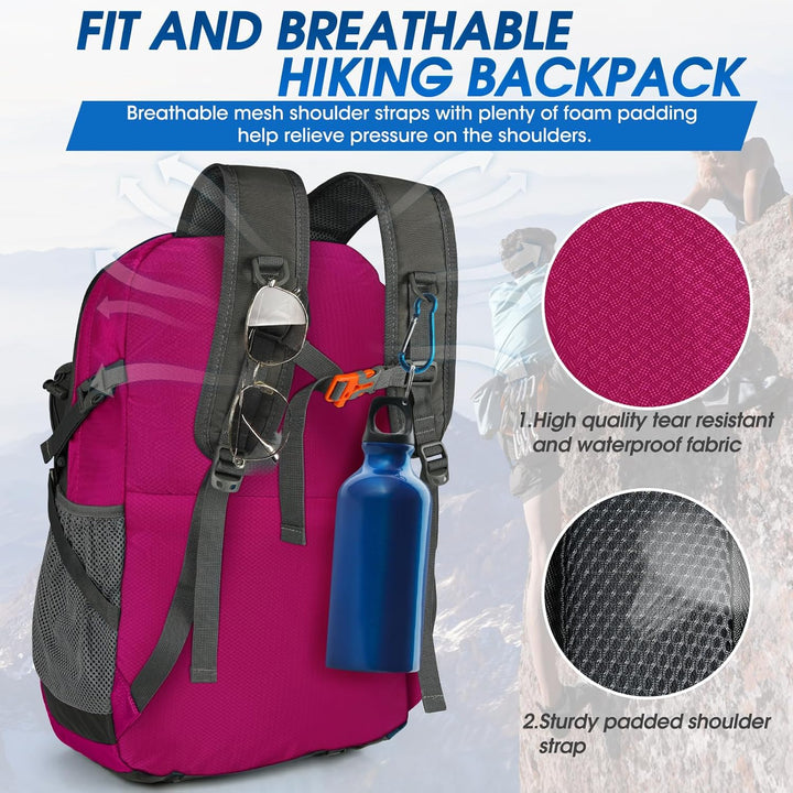 IGOLUMON Wanderrucksack Herren Damen 40L Wasserdichter Rucksack Leicht Faltbarer Reiserucksack Trekk