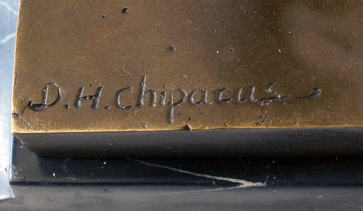 Kunst & Ambiente - Grosse Art Deco Skulptur - XXL Tänzerin auf Marmorsockel Figur - D. H. Chiparus s