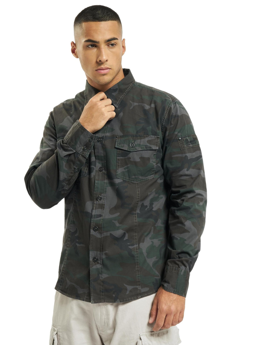 Brandit Men Slim Shirt Herren Hemd 4005 XXL Woodland, XXL Woodland