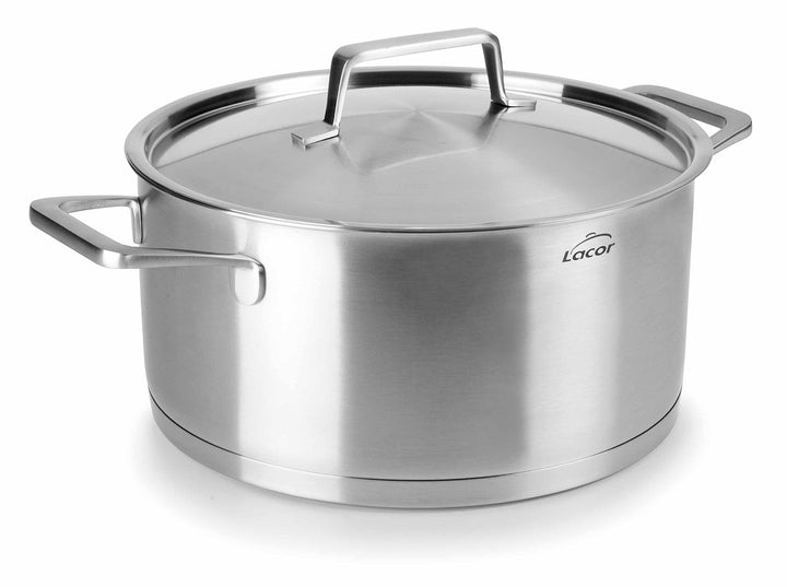 Lacor BRATENTOPF MIT Deckel Foodie 24X11.5CM, Edelstahl, Grey, 32 x 26 x 14 cm