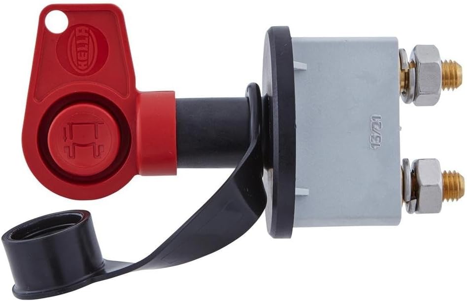 HELLA - Hauptschalter, Batterie - Drehbetätigung - 24V - geschraubt - Schliesser - rund - Messing -