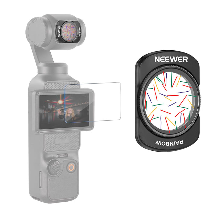 NEEWER Rainbow Star Objektiv Effektfilter Kompatibel mit DJI Osmo Pocket 3 und Creator Combo Zubehör