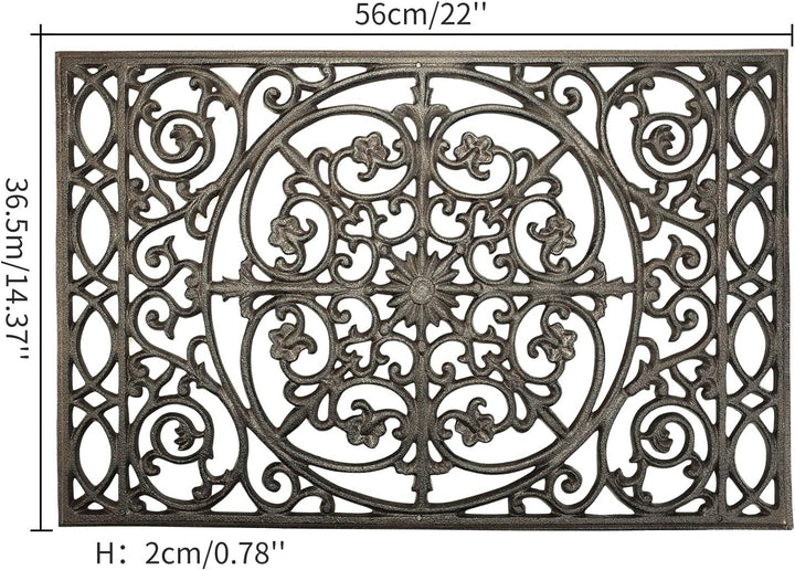 Sungmor rechteckige Fussmatte aus Gusseisen - 55,9 x 36,6 cm - haltbare, rutschfeste Fussmatte, Schu