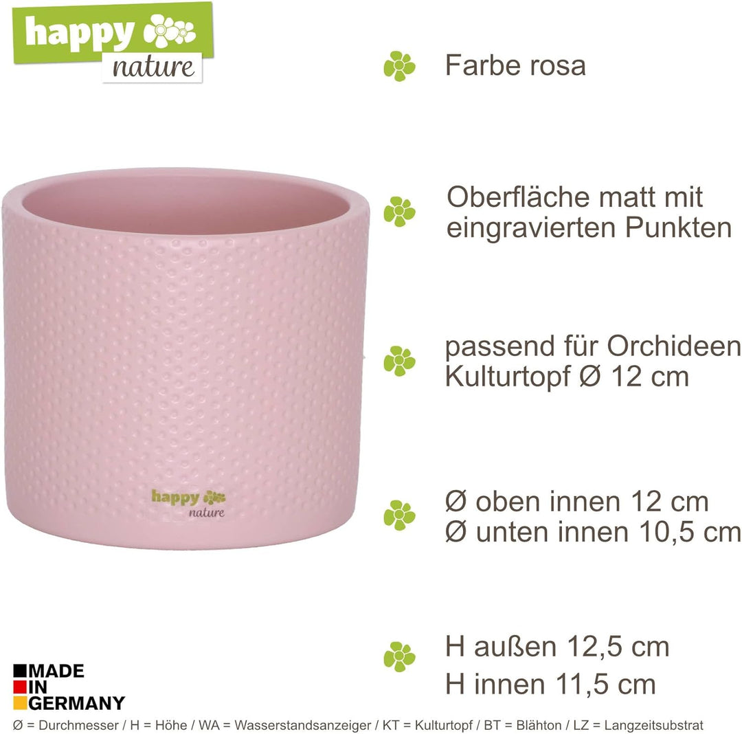 happy nature Set6 6 Keramik Blumentöpfe Toscana Silber rosa Ø 13.5 cm H 12.5 cm