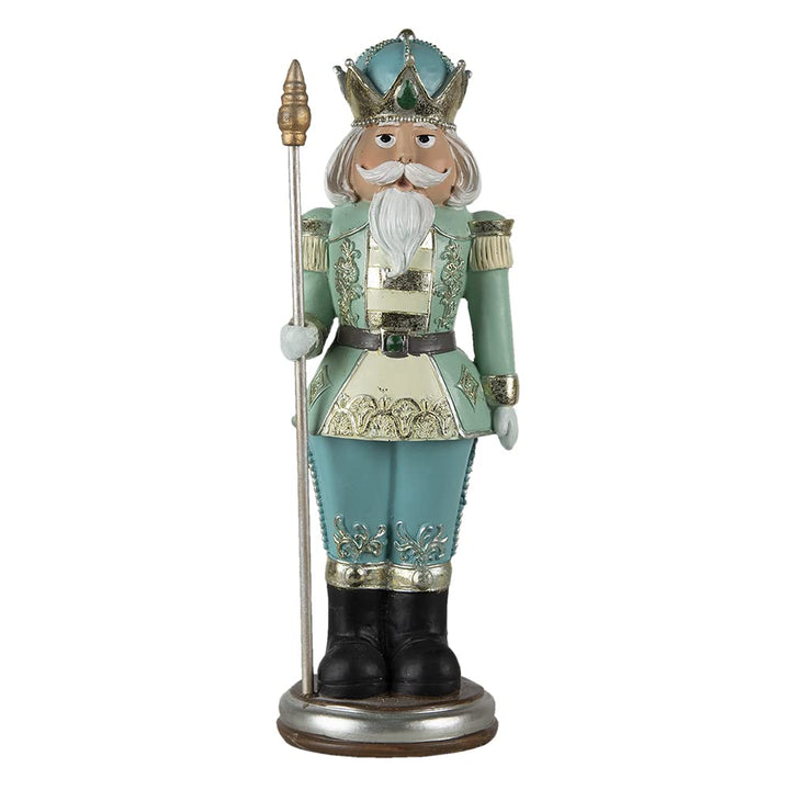 Clayre & Eef 6PR4754 Weihnachtsdeko Standbild Nussknacker Blau 11x10x32 cm