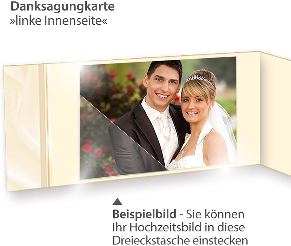 tatmotive Danksagungskarten Hochzeit PERLMUTT (20 Sets) sehr elegante Dankeskarten für Hochzeit, ink