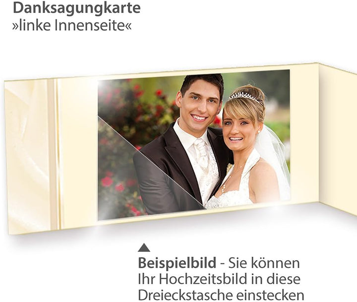 tatmotive Danksagungskarten Hochzeit PERLMUTT (20 Sets) sehr elegante Dankeskarten für Hochzeit, ink